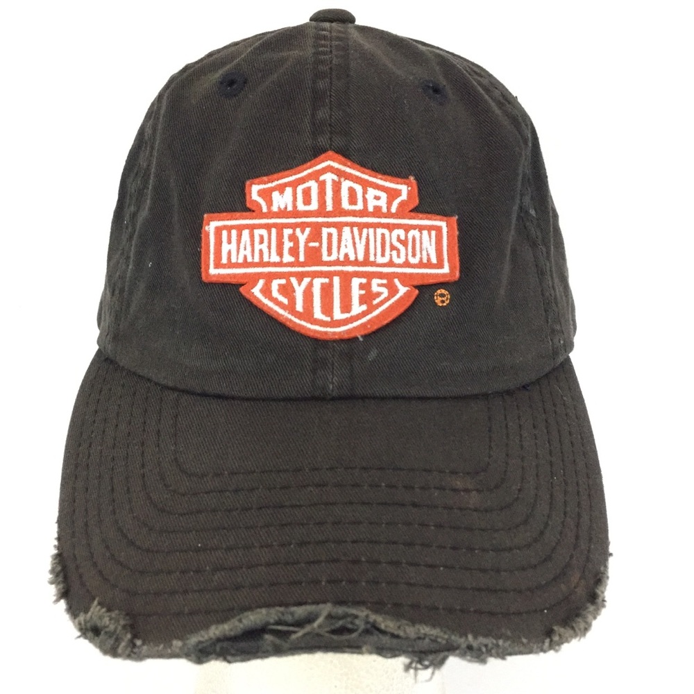 Harley Davidson Distressed Patch Hat Bar Shield M… - image 1